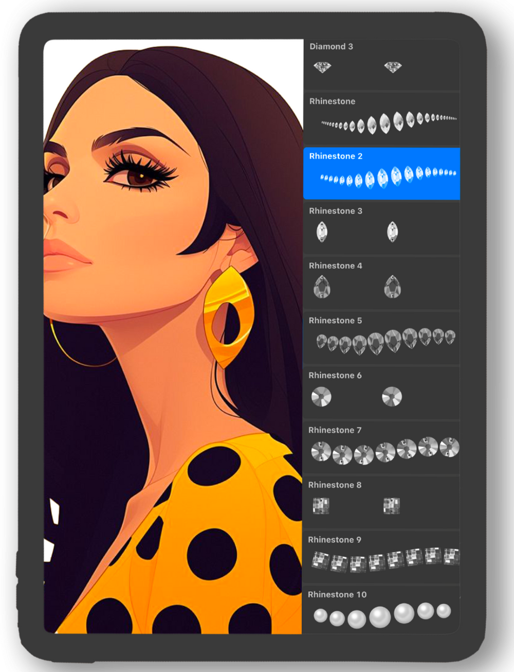 Tablet with stylus importing brushes