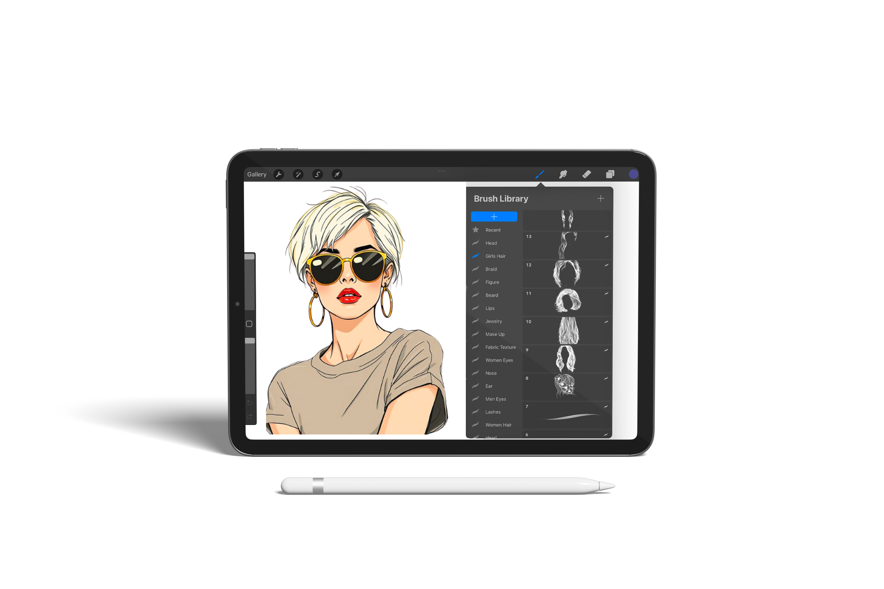 Fashion illustration on iPad